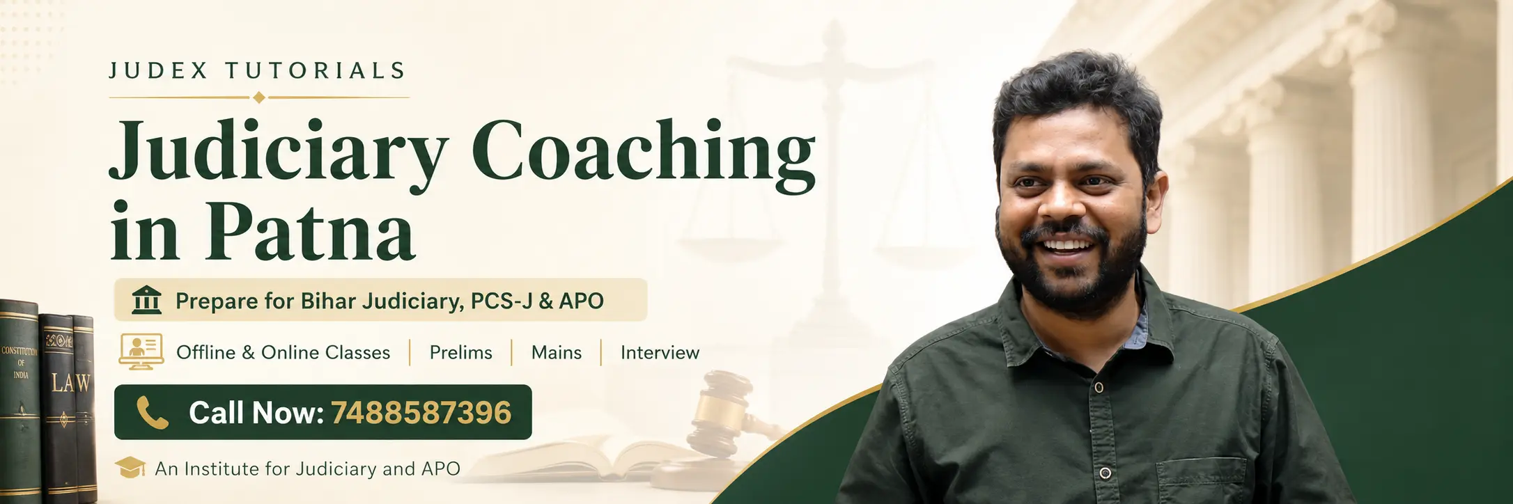 Judex Tutorials offering judiciary coaching in Patna for Bihar Judiciary, PCS-J and APO preparation